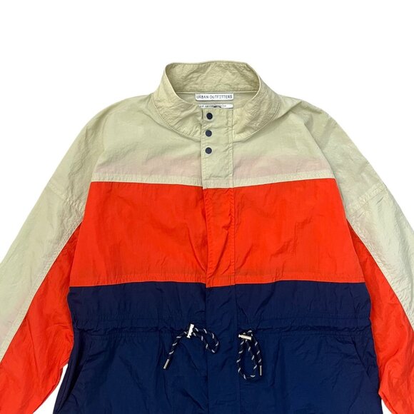 Urban Outfitters Copenhagen Nylon Jumpsuit Small Orange Navy Retro Gorpcore - Picture 3 of 16